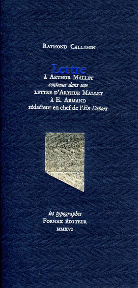 Lettre à Arthur Mallet