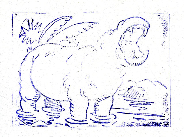 L'hippopotame d'appartement imprimé par miss Jaune. Manutex03jpg
