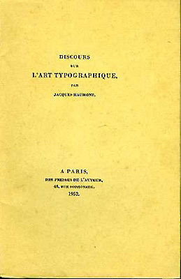 Discours sur l'art typographique