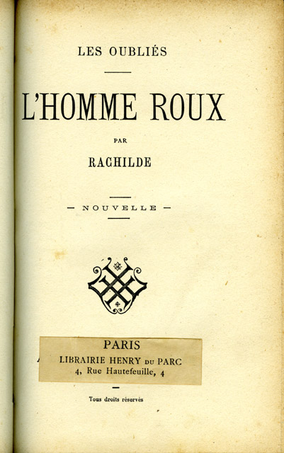 L'Homme roux, page de titre